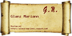 Glanz Mariann névjegykártya