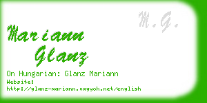 mariann glanz business card